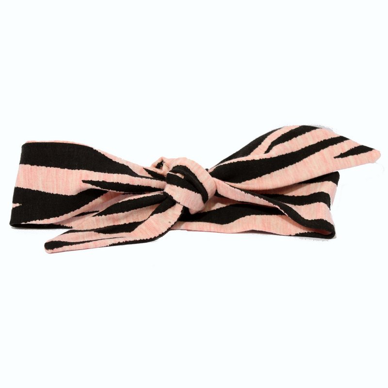 Baby Haarband geknotet Zebra schwarz / Lachs OK 4033