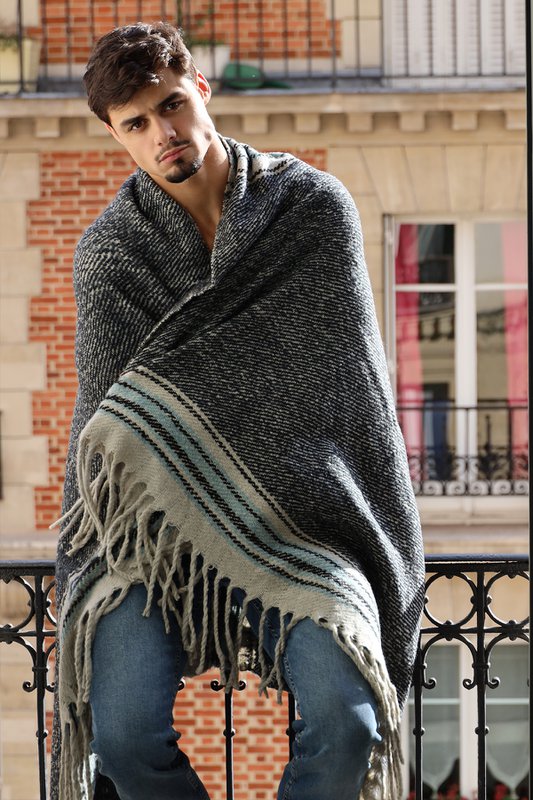 Plaid in acrilico con finitura mohair