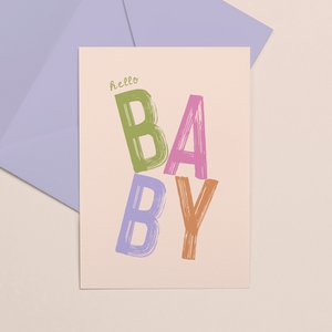 Greeting card color | Hello baby