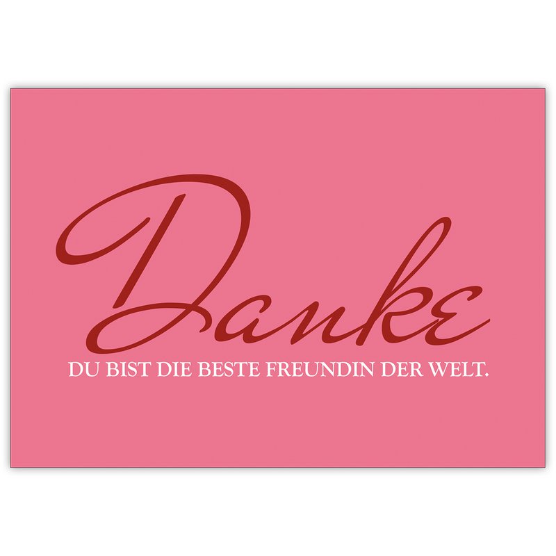 Cute Best Friend Thank You Card: Thank You You are the best friend in the world.