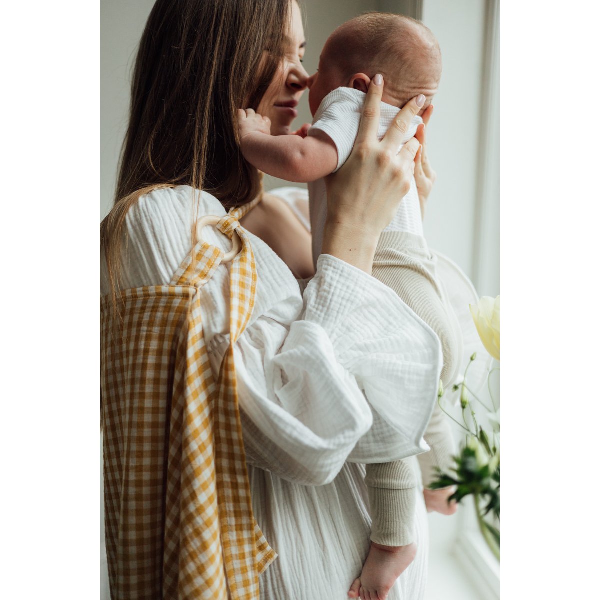 TISU nursing cover, Mustard Gingham