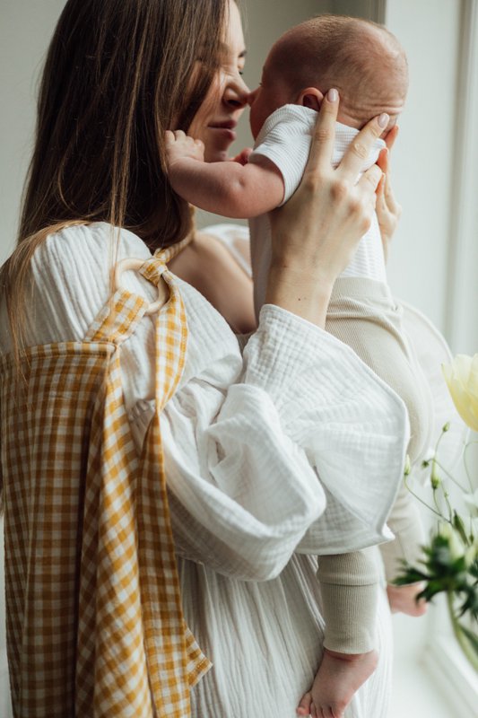 Tisu Nursing Cover, Mustard Gingham