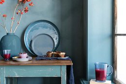 Vase Metal Blue 32cm