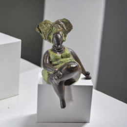 Bronze sculpture "Bobaraba Yolanda" by Hamidou | Size S (14cm 500g) | unique