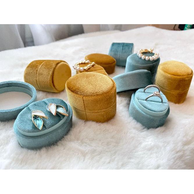 Oval velvet Wedding Ring Box & Proposal Ring Box
