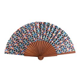 Interlacing Tile Satin Hand Fan Albaida 23 cm