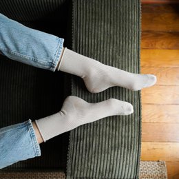 Beige glitter lurex socks made from eco-friendly Lyocell material.