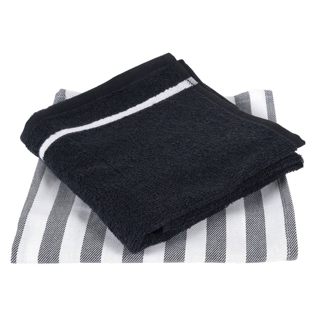 100% Katoenen Keukentextiel Mix&match 4 Stuks Streep grijs