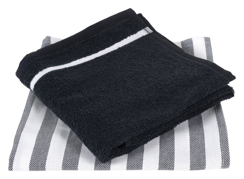 100% bomuld Køkkentekstil Mix&match 4 stykker Stribegrå