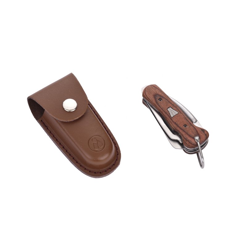 Couteau Pliant de Marin - Coffret cadeau - Couteau Multifonctions - Livré avec un étui en cuir