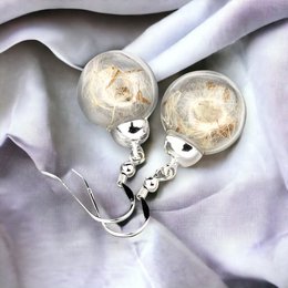 Echte paardenbloemoorbellen - 925 sterling zilver - elegante bloemensieraden - OHR925-12