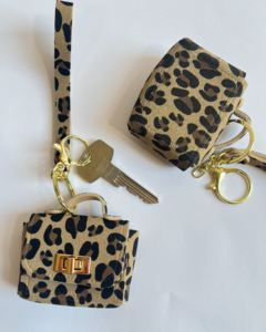 keychain bag leopard print