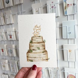 Greeting card - Floral wedding cake