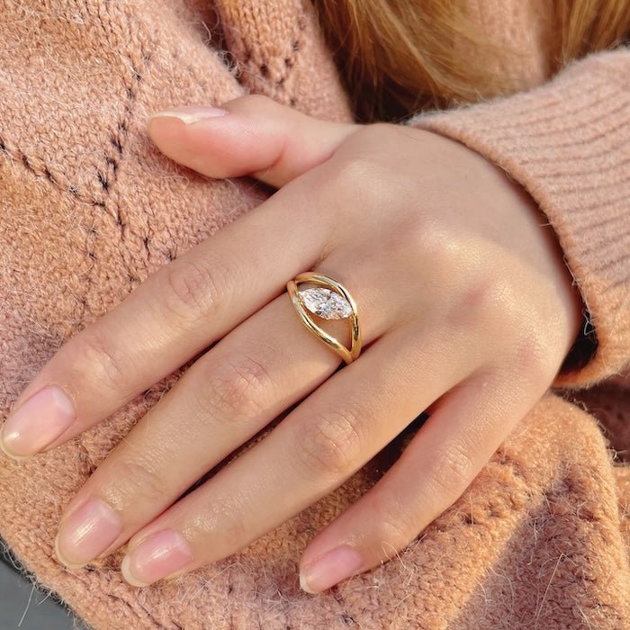 Blændende Marquise Moissanite Ring