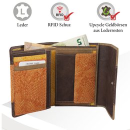 Sunsa Damen Geldbörse. Leder Geldbeutel. Portemonnaie mit RFID Schutz. Brieftasche aus Leder. Mittelgroße Geldbörse für Frauen mit vielen Kreditkartenfächern- Wallet für Damen, Geschenkidee