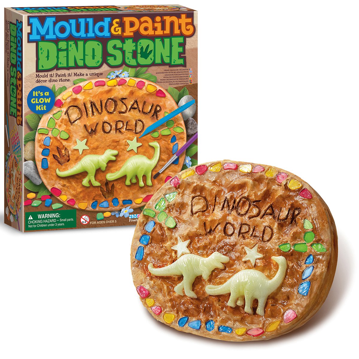 Moulage et peinture de pierre de dinosaure