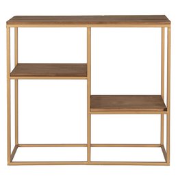 Wandrek 49 cm Goudkleurig Bruin Hout Muurrek
