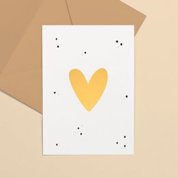 Greeting card Goudfolie | Heart