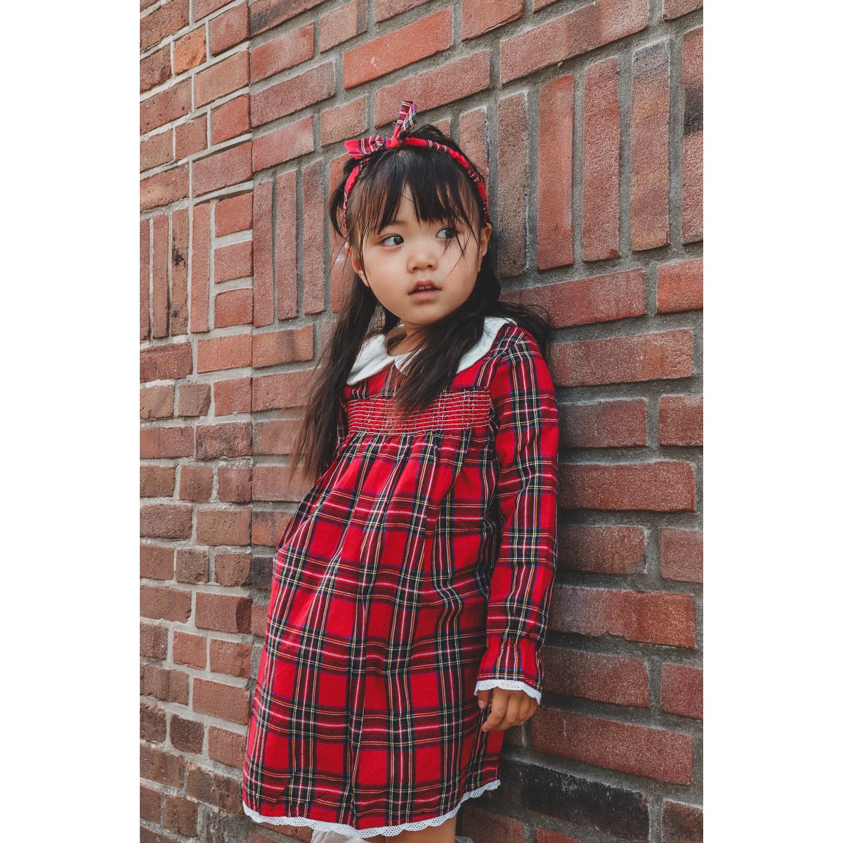 Merry Plaid Christmas Dress + Headband