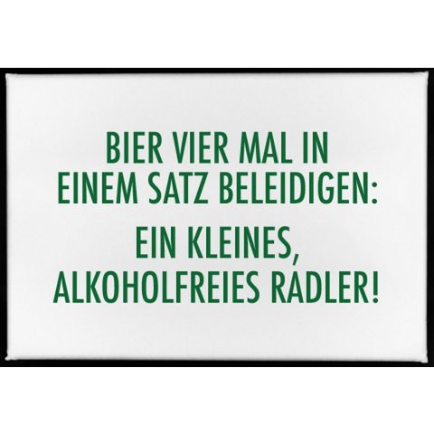 Magnet, 79 x 53mm, OFFENSIVE BEER FOUR TIMES IN A SENTENCE: A LITTLE ALCOHOLIC-FREE CYCLIST!