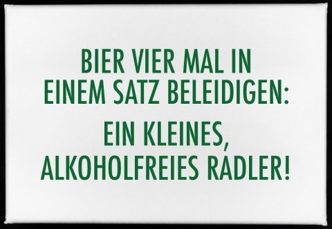 Magnet, 79 x 53mm, OFFENSIVE BEER FOUR TIMES IN A SENTENCE: A LITTLE ALCOHOLIC-FREE CYCLIST!