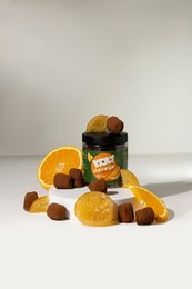 Kandiserede appelsinskal chokoladetrøfler gavekrukke 130g | Citrus chokolade