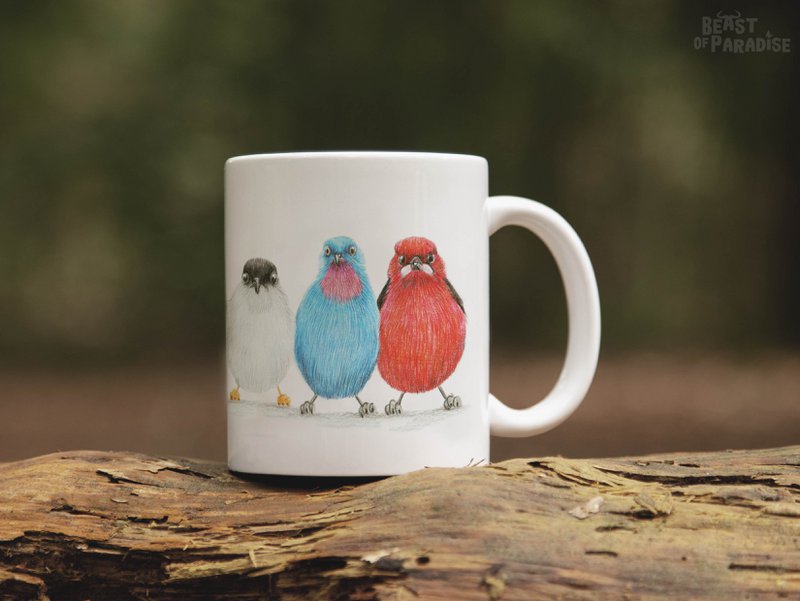 Keramische mok, Zuid -Amerikaanse vogels, grappige mokken, dierenmok