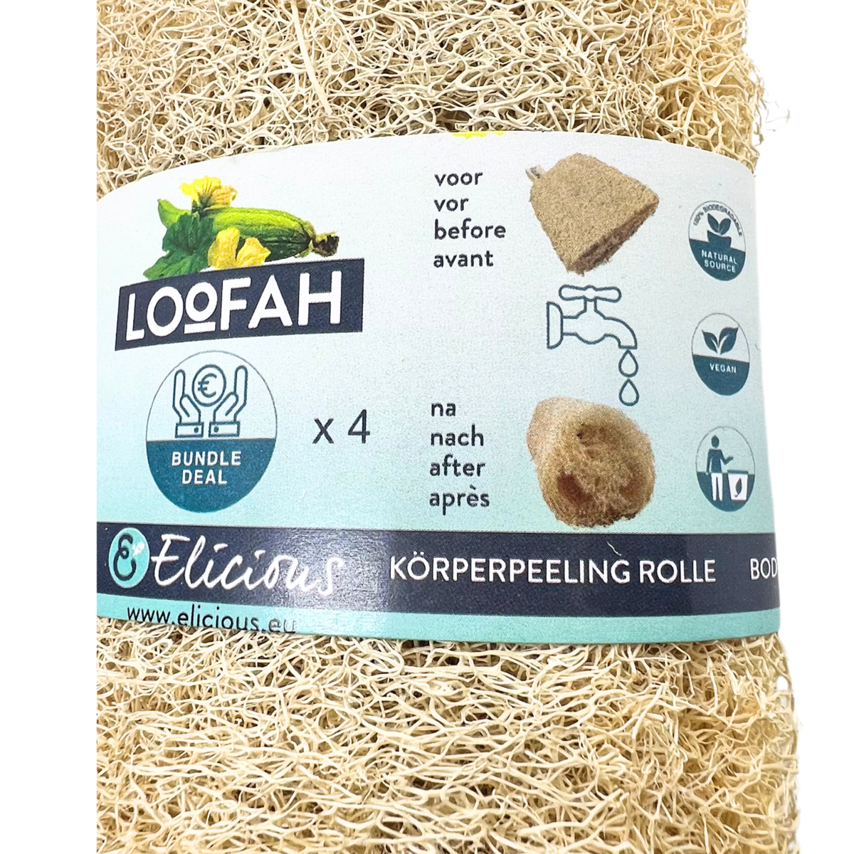 Biodegradable Loofah - Discount bundle 4x Body Scrub Role
