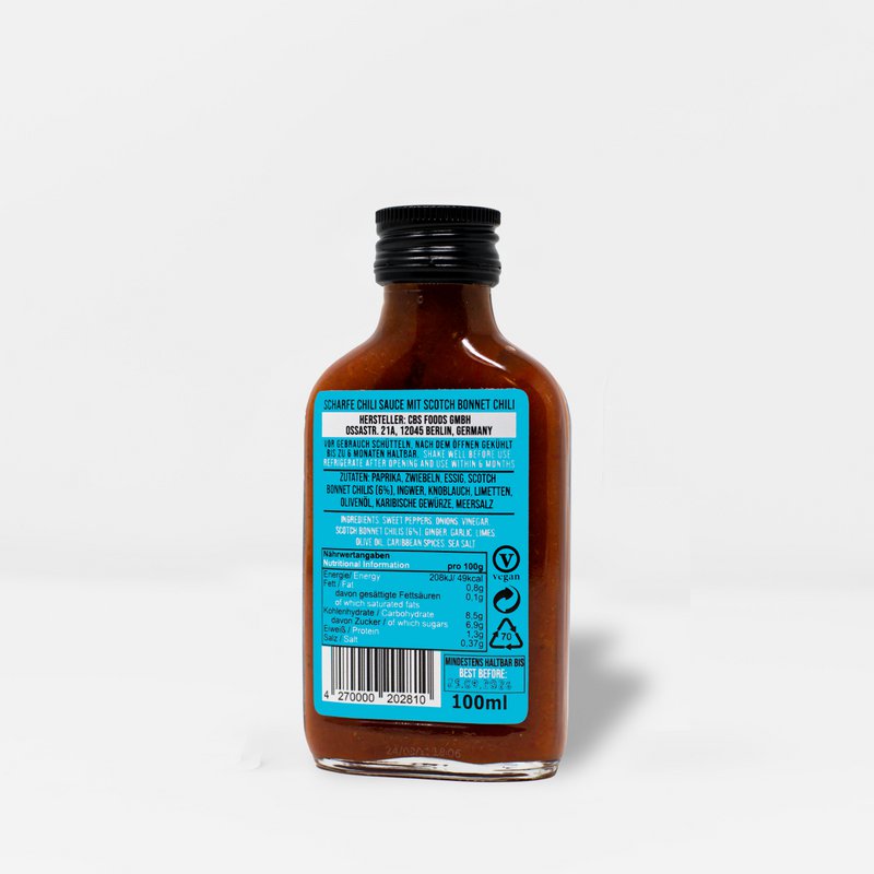 Crazy Bastard Hot Sauce  - Scotch Bonnet & Caribbean Spices 100ml