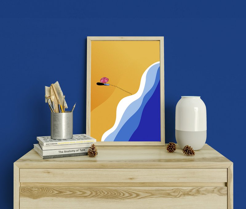 La Plage - Wandkunst-Illustration