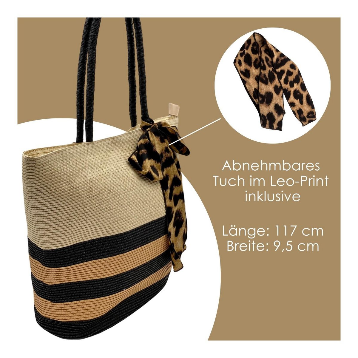 Bolso shopper de paja "Leo"