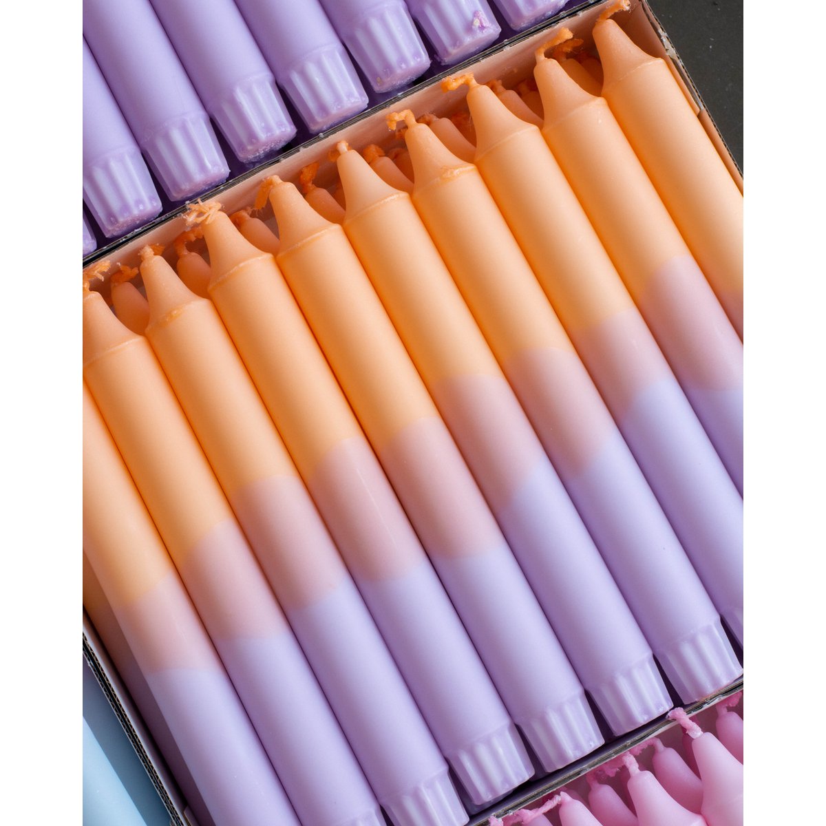 Taper kaarsen - twee/kleurig pastel