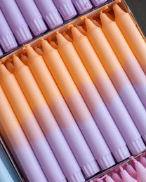Bougies coniques - bicolores/pastel