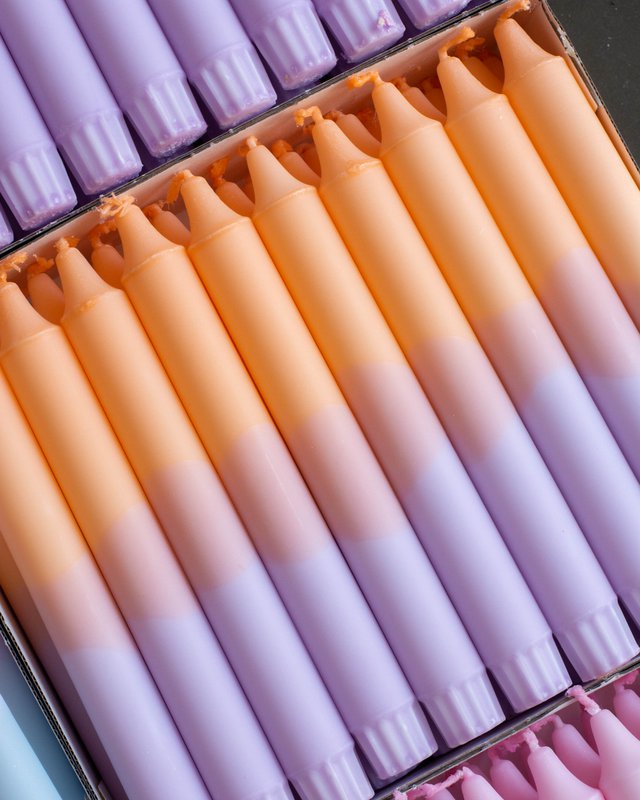 Taper candles - two/coloured pastel