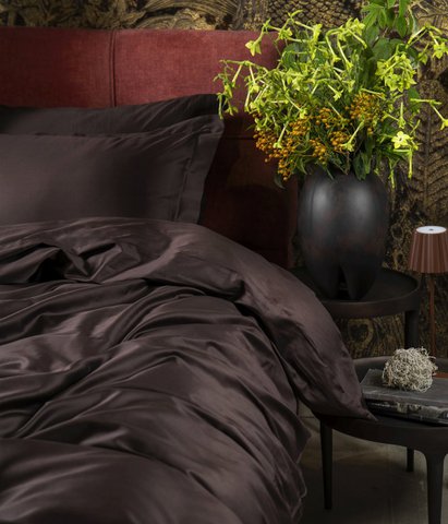 Sateen bed linen set Solid Chocolate Oud