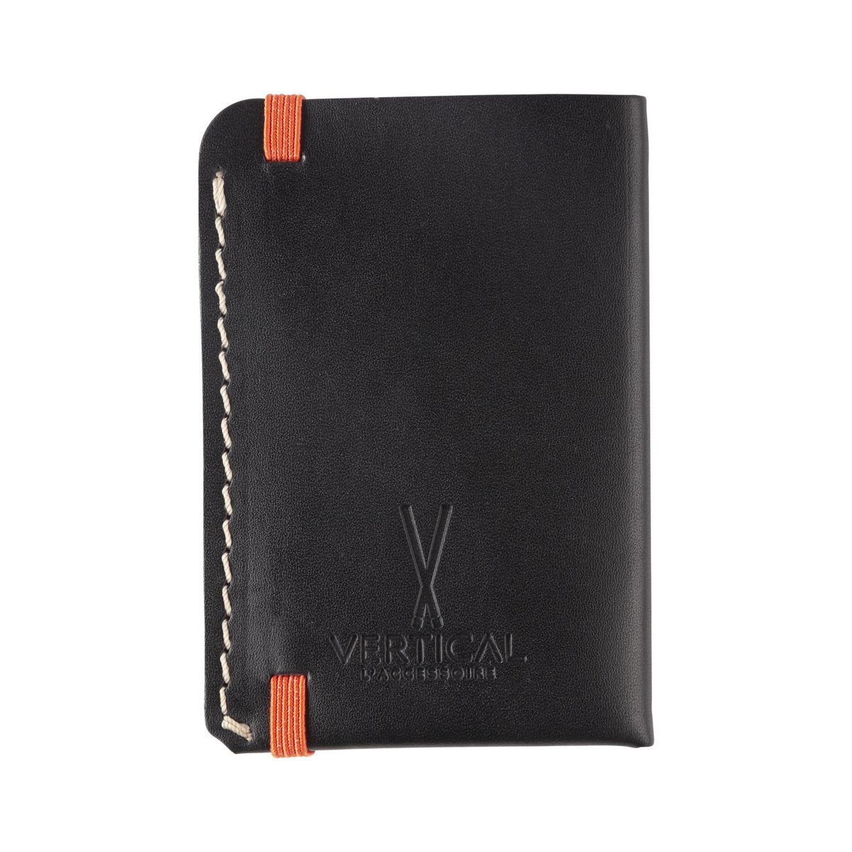 Black leather card holder