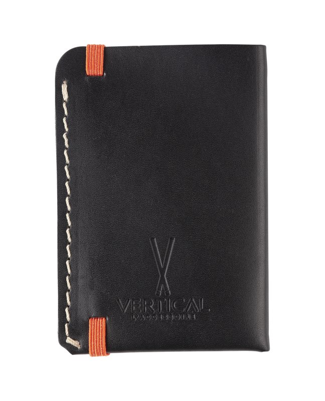 Black leather card holder