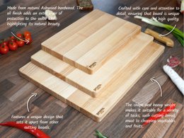 Planche à découper en bois de frêne naturel dur 3 tailles