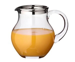 EDZARD Krug Olivia, mundgeblasenes Kristallglas mit Platinrand, Höhe 17 cm, Füllmenge 1,5 Liter