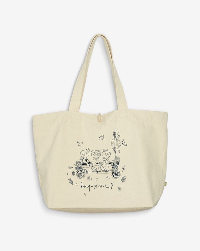 Natural bag 3 Petits Cochons 100% organic cotton certified Control Union