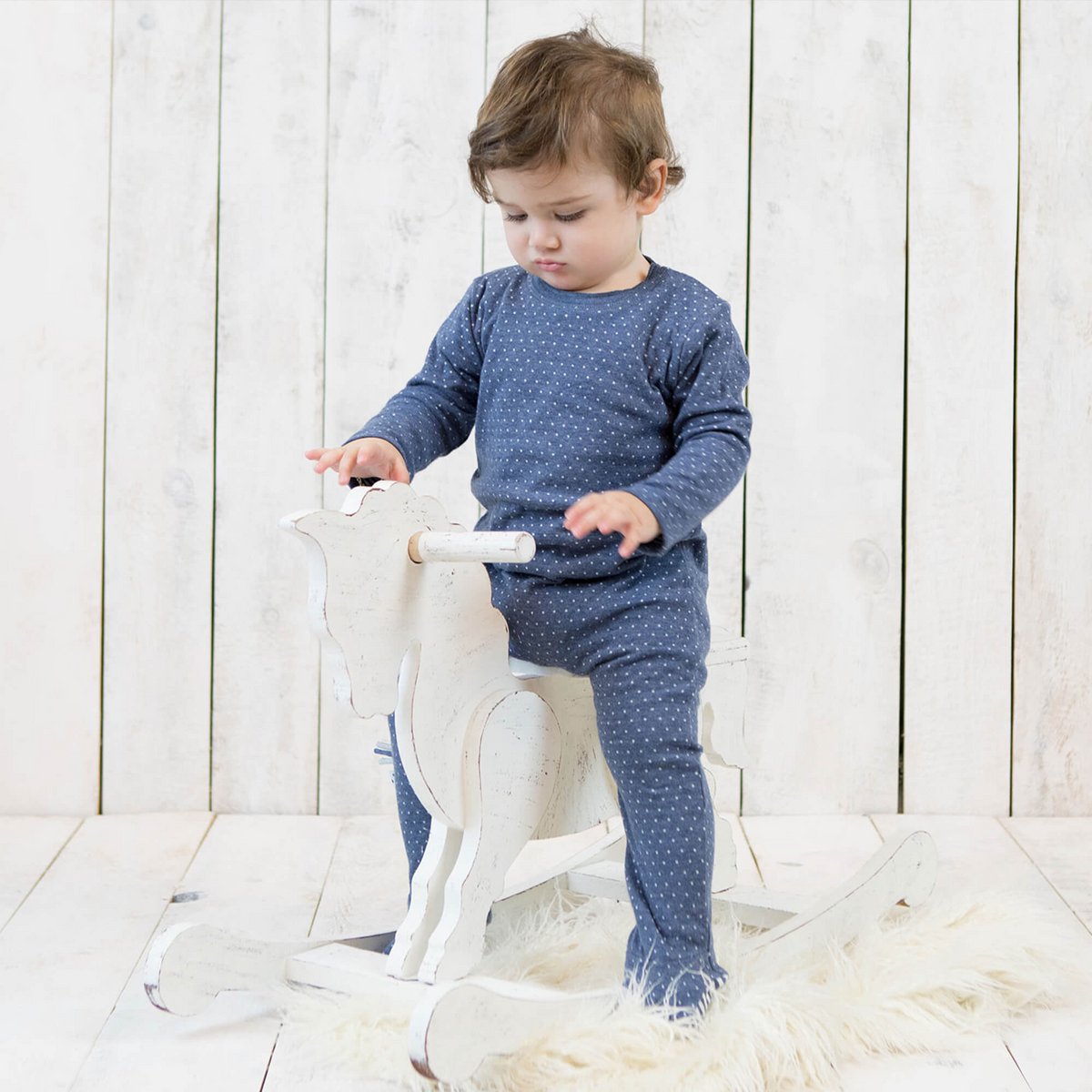 OrganicEra Dors-bien biologique à pieds pour bébé, Indigo