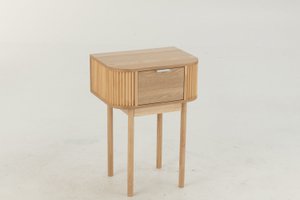 J-Line bedside table Round - pine wood - natural