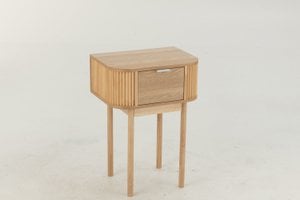 J-Line bedside table Round - pine wood - natural