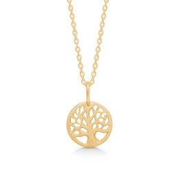 Gold-tone tree of life pendant necklace, 44 cm chain length, suitable for charms category.