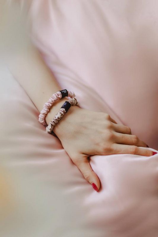 Silk Scrunchie S Size Beige