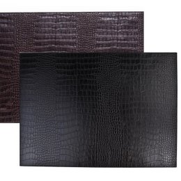 Tischset 6-er Set rechteckig Kroko dunkelbraun schwarz
