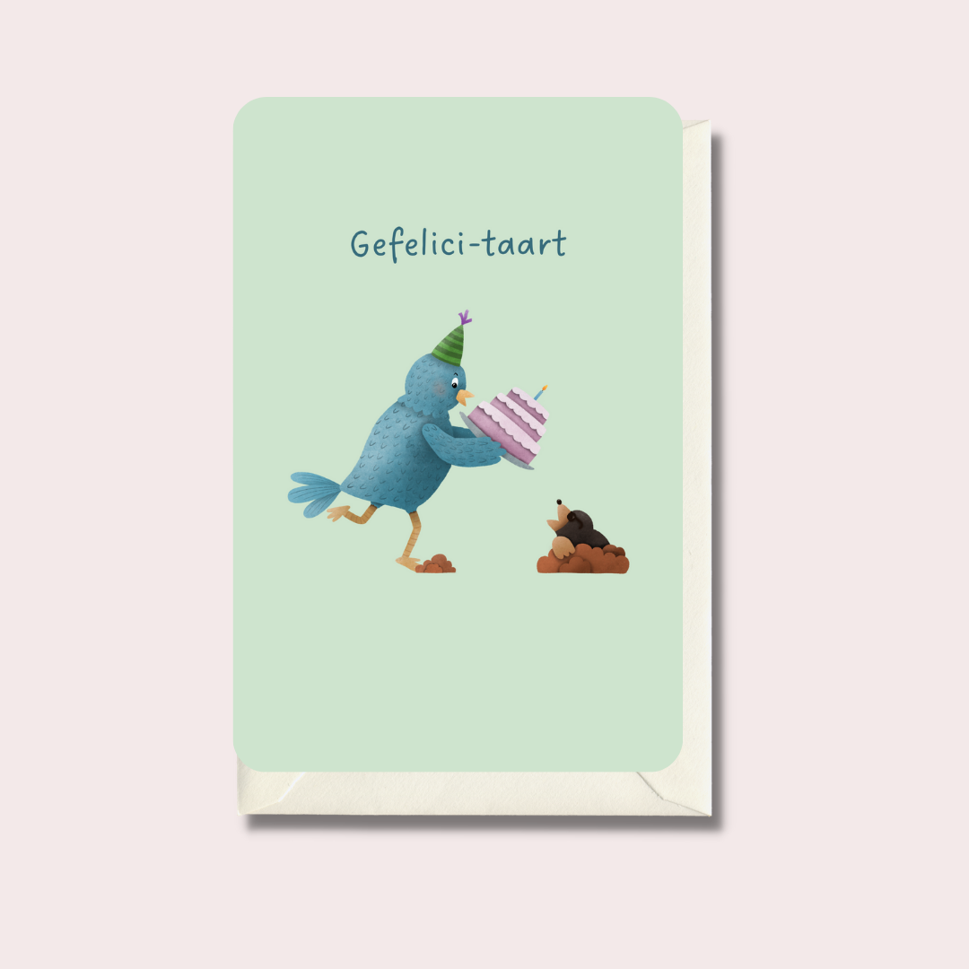 carte + enveloppe | gâteau de félicitations