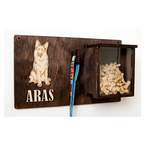 Hundeleinenhalter, Hundeleinenhalter aus Holz