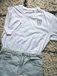 Geborduurd T-shirt 'Coffee'
