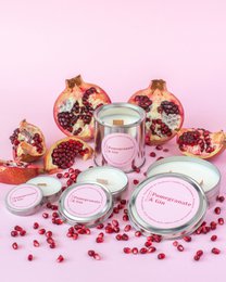Mini-Soja-Duftkerzen, Granatapfel & Gin